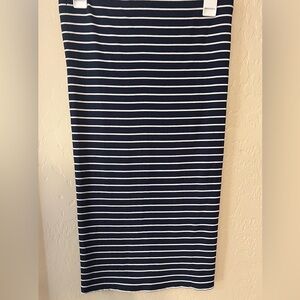 POLO by Ralph Lauren Newton Navy Midi Rib-Knit Pencil Skirt- Size SP